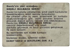 DANDY Sakızı 1960s Neşeli Bulmaca Serisi Seriisi Sakız Kağıdı Stickers No A 2 # SKZ1157 - 2