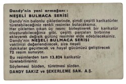 DANDY Sakızı 1960s Neşeli Bulmaca Serisi Seriisi Sakız Kağıdı Stickers No O 1 # SKZ1120 - 2