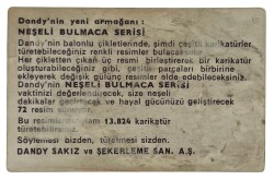 DANDY Sakızı 1960s Neşeli Bulmaca Serisi Seriisi Sakız Kağıdı Stickers No Q 3 # SKZ1124 - 2