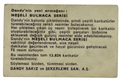 DANDY Sakızı 1960s Neşeli Bulmaca Serisi Seriisi Sakız Kağıdı Stickers No T 2 # SKZ1125 - 2