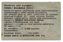 DANDY Sakızı 1960s Neşeli Bulmaca Serisi Seriisi Sakız Kağıdı Stickers No R 3 # SKZ1143 - 2
