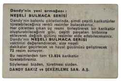 DANDY Sakızı 1960s Neşeli Bulmaca Serisi Seriisi Sakız Kağıdı Stickers No S 1 # SKZ1138 - 2