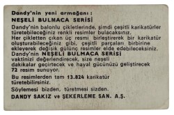 DANDY Sakızı 1960s Neşeli Bulmaca Serisi Seriisi Sakız Kağıdı Stickers No V 1 # SKZ1146 - 2