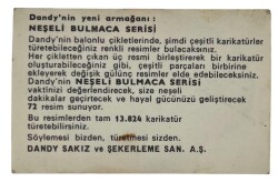 DANDY Sakızı 1960s Neşeli Bulmaca Serisi Seriisi Sakız Kağıdı Stickers No V2 # SKZ1106 - 2