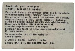 DANDY Sakızı 1960s Neşeli Bulmaca Serisi Seriisi Sakız Kağıdı Stickers No T 3 # SKZ1161 - 2