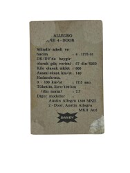 DANDY Sakızı Otomobiller Serisi AUSTIN ALLEGRO 1300 MK 11-4-DOOR No: A 31 # SKZ1654 - 2