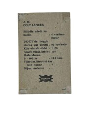 DANDY Sakızı Otomobiller Serisi COLT LANCER No: A 25 # SKZ1655 - 2