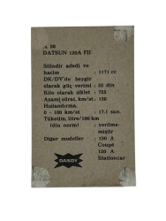 DANDY Sakızı Otomobiller Serisi -DATSUN 120A F11. - No A 26 # SKZ1695 - 2