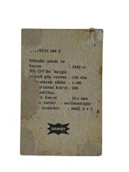 DANDY Sakızı Otomobiller Serisi -DATSUN 260Z- No A 30 # SKZ11725 - 2