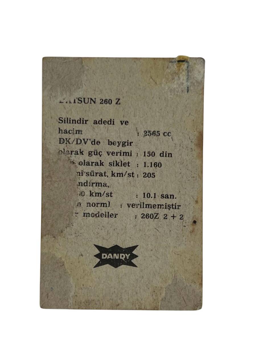 DANDY Sakızı Otomobiller Serisi -DATSUN 260Z- No A 30 # SKZ11725 - 2