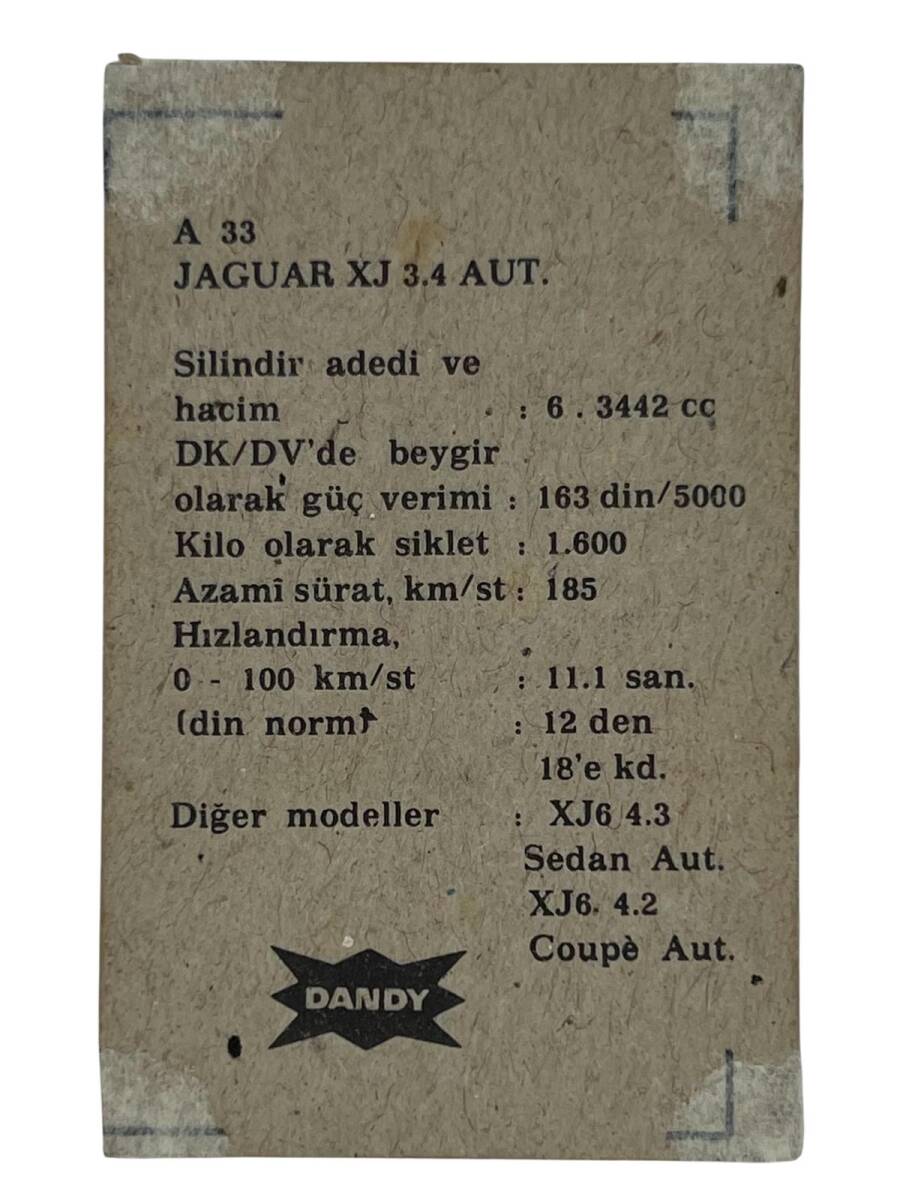 DANDY Sakızı Otomobiller Serisi -JAGUAR XJ 3.4 AUT. - No A 33 # SKZ1694 - 2