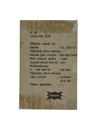 DANDY Sakızı Otomobiller Serisi -JAGUAR XJ S - No A 34 # SKZ1690 - 2