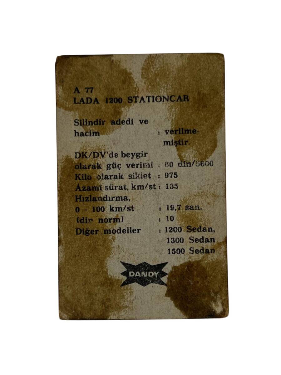 DANDY Sakızı Otomobiller Serisi -LADA 1200 STATIONCAR - No A 77 # SKZ11718 - 2