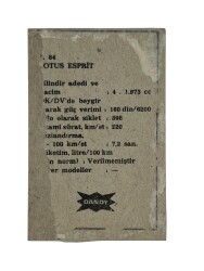 DANDY Sakızı Otomobiller Serisi -LOTUS ESPRIT ESPRIT- No A 84 # SKZ11722 - 2