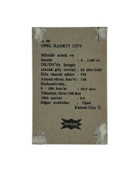 DANDY Sakızı Otomobiller Serisi OPEL KADETT CIT No: A 66 # SKZ1652 - 2