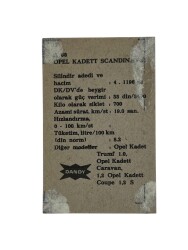 DANDY Sakızı Otomobiller Serisi OPEL KADETT SCANDINAVIA No: A 68 # SKZ1648 - 2