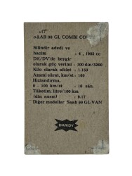 DANDY Sakızı Otomobiller Serisi -SAAB 99 GL COMBI COUPE - No A 11 # SKZ1699 - 2