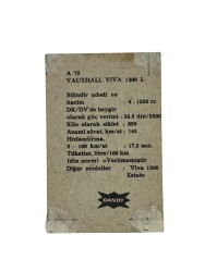 DANDY Sakızı Otomobiller Serisi VAUXHALL VIVA 1300 L No: A 72 # SKZ1653 - 2
