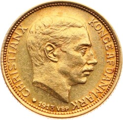 Danimarka 10 Kroner 1913 Altın ÇİL *Christian X* YMP10922 #561 - 1