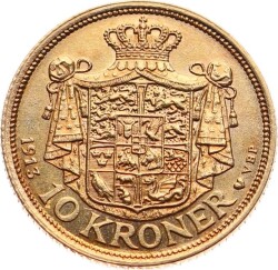 Danimarka 10 Kroner 1913 Altın ÇİL *Christian X* YMP10922 #561 - 2
