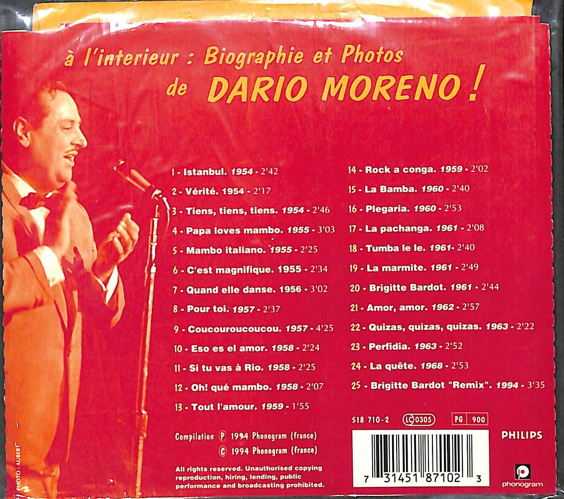 Dario Moreno - Oh ! Qué Dario CD (İkinci El) CD5828 - 2