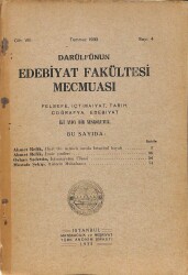 Darülfünun Edebiyat Fakültesi Mecmuası - Felsefe,İçtimaiyat,Tarih,Coğrafya,Edebiyat KTP2262 - Gökçekoleksiyon