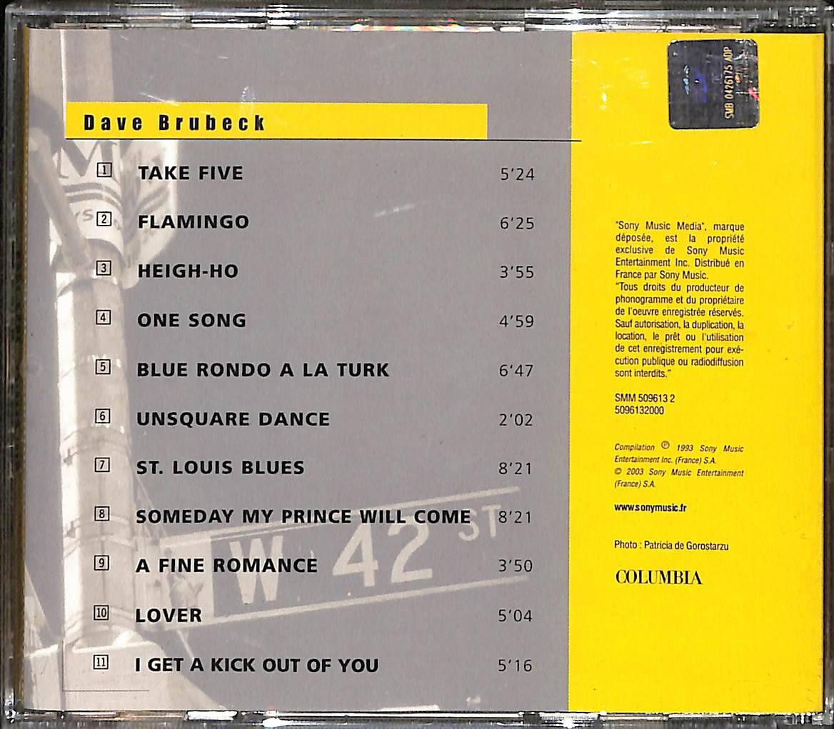 Dave Brubeck 1954 1966 - Columbia Jazz CD (İkinci El) CD4899 - 2