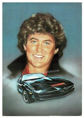 David Hasselhoff Kara Şimşek Büyükboy Kartpostal KRT4759 - 1