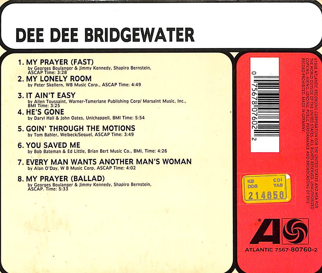 Dee Dee Bridgewater CD (İkinci El) CD5541 - 2