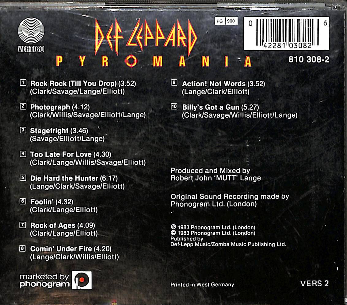 Def Leppard - Pyromania CD (İkinci El) CD4301 - 2