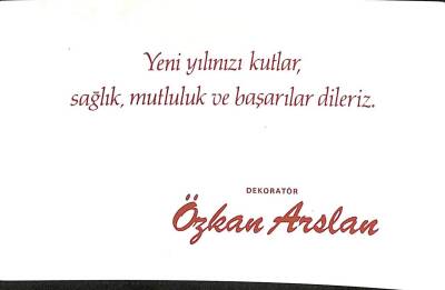 Dekoratör Özkan Arslan Kartvizit - Yılbaşı Tebrik Kartı EFM(N)10885 - 1