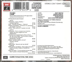 Delibes – Lakmé – EMI Studio – Opera Highlights (İkinci El) CD5204 - 2