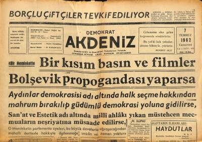 Demokrat Akdeniz Gazetesi 7 Temmuz 1962 - İnönüye İkinci Açık Mektup GZ117313 - 1