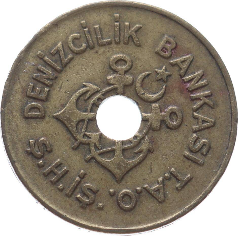 Denizcilik Bankası T.A.O. Ş.H.İ.Ş. Tam Şehir Hatları II Pirinç Jeton JTF713 - 1
