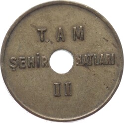 Denizcilik Bankası T.A.O. Ş.H.İ.Ş. Tam Şehir Hatları II Pirinç Jeton JTF713 - 2