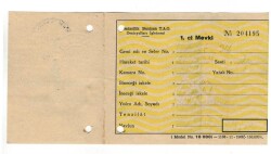Denizyolları - Denizcilik Bankası T.A.O. Deniz Yolları İşletmesi Antetli Yolcu Bileti EFM1196 - 1