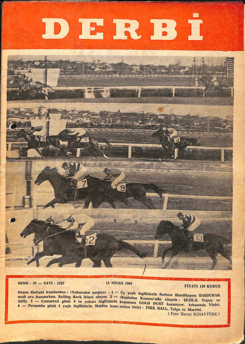 Derbi Dergisi Yarış Ve Spor Mecmuası 15 Nisan 1969 Sayı 1187 - Grand National'ı Highland Wedding Kazandı NDR93243 - 1