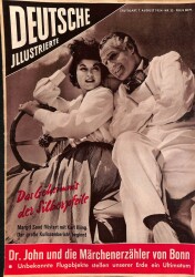 Deutsche Illustrierte 7 August 1954 Nr.32 Margit Saad flüstert mit Karl Kling NDR40014 - Gökçekoleksiyon