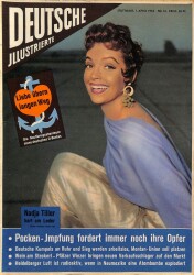 DEUTSCHE JIIUSTRIERTE Nr 14 1 April 1954 - Kapak Nadja Tiller, Margaret Kann Die Kinder NDR83990 - Gökçekoleksiyon