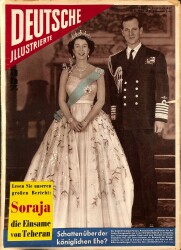 DEUTSCHE JIIUSTRIERTE Nr 8 23 Fabruar 1957 -Walter W. Krause , Königin Elizabeth 2 NDR84012 - Gökçekoleksiyon