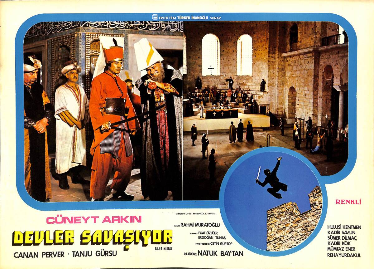 Kara Murat; Devler Savaşıyor Filmi Lobi Kartı - Cüneyt Arkın - Canan Perver - Tanju Gürsu KRT23576 - 1