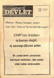 Devlet Haftalık Milliyetçi Siyasi Gazete Sayı399 20 Haziran 1977 Türk Gençliğinin Anası Muzaffer Türkeş GZ69276 - 2