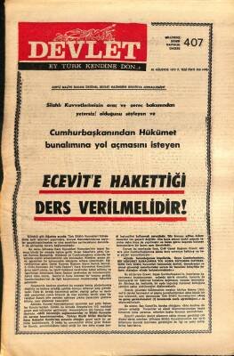 Devlet Haftalık Milliyetçi Siyasi Gazete Sayı407 22 Ağustos 1977 CHPli Maliye Bakanı Üstünel Devlet Hazinesini Dışarıya Jurnallemişti GZ69280 - 2