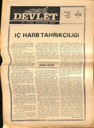Devlet Haftalık Milliyetçi Siyasi Gazete Sayı419 14 Kasım 1977 Dağ Gibi Bir Çapar Fidan Gibi Bir Başol Gitti GZ69284 - 1