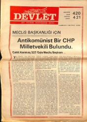 Devlet Haftalık Milliyetçi Siyasi Gazete Sayı420-421 21 Kasım 1977 Cahit Karakaş 277 Oyla Meclis Başkanı GZ69286 - 2