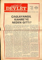 Devlet Haftalık Milliyetçi Siyasi Gazete Sayı422 5 Aralık 1977 Çağlayangil Kahriyeye Neden Gitti GZ69287 - 2