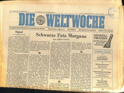 Die Weltwoche Gazetesi 15 Januar 1975 - Schwarze Fata Morgana - The Art Of Tatum GZ125132 - 1