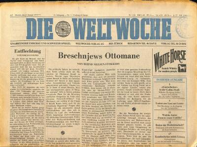 Die Weltwoche Gazetesi 8 Januar 1975 - Land Der Arbeiter , Bauern Und Trinker GZ125131 - 1