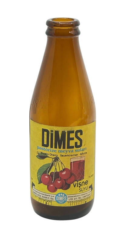 Dimes Vişne Aromalı Cam Meyve Suyu Şişesi – Vintage Koleksiyonluk AOB4604 (N) - 1