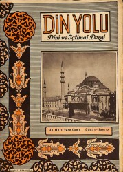 DİN YOLU Dini ve İçtimai Dergi 30 MART 1956 CİLD1 - SAYI2 NDR76196 - Gökçekoleksiyon